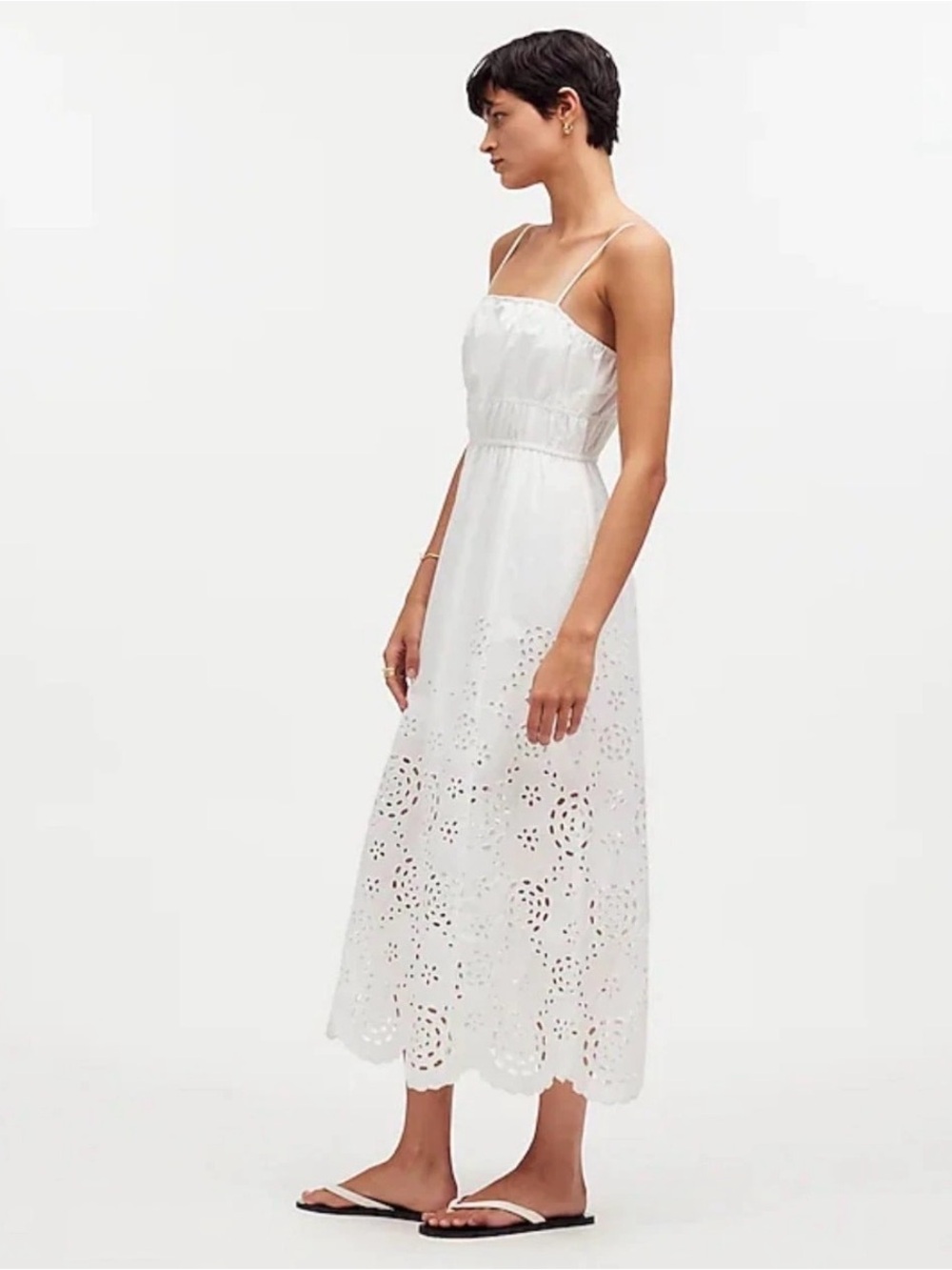 Madewell Dress Poplin Eyelet 10 NWT